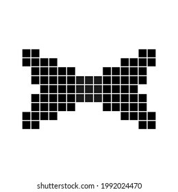 Mosaic bow tie on white background