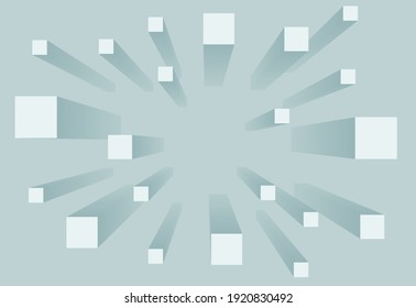 mosaic box vector art png for futuristic 3d effect and colors for optical illusion of squares coming at you with space to write text in the middle