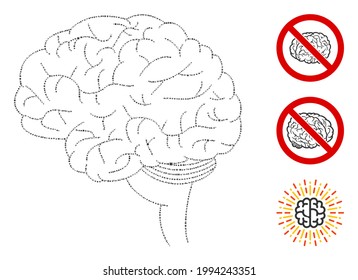 Icono de cerebro mosaico organizado a partir de elementos cuadrados en diferentes tamaños y tonos de color. Los elementos cuadrados vectoriales se organizan en un icono abstracto del cerebro de mosaico. Se colocan los iconos de bonificación.
