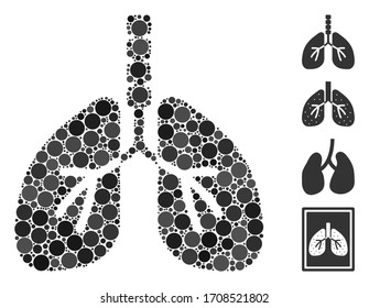 Icono del sistema Mosaic Breathe organizado a partir de elementos esféricos en tamaños, posiciones y proporciones aleatorias. Los puntos esféricos vectoriales se organizan en la ilustración abstracta icono del sistema de respiración.