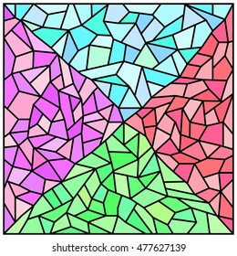 Mosaic. Broken tiles. Stained glass. Vector image.