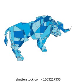 mosaic buffalo. abstract buffalo. pop art a buffalo. low poly buffalo.