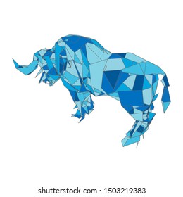 mosaic buffalo. abstract buffalo. pop art a buffalo. low poly buffalo.