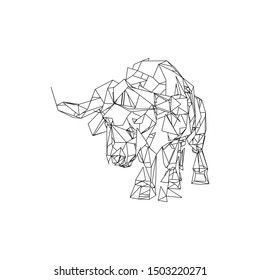 mosaic buffalo. abstract buffalo. pop art a buffalo. low poly buffalo.