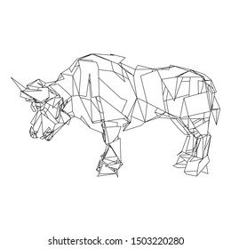 mosaic buffalo. abstract buffalo. pop art a buffalo. low poly buffalo.