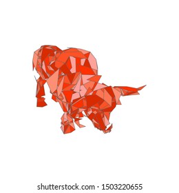 mosaic buffalo. abstract buffalo. pop art a buffalo. low poly buffalo.