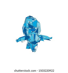 mosaic buffalo. abstract buffalo. pop art buffalo. low poly buffalo.