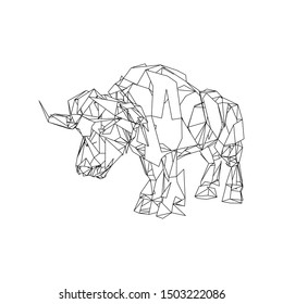 mosaic buffalo. abstract buffalo. pop art buffalo. low poly buffalo.