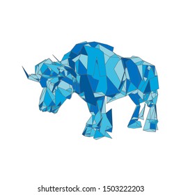 mosaic buffalo. abstract buffalo. pop art buffalo. low poly buffalo.