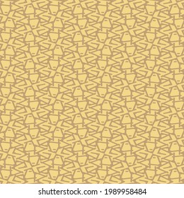 Mosaic built of polygons with three or more sides. Yellow and brown pattern consisting of broken lines.