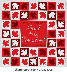 Mosaic Canada Day card in vector format.