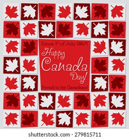 Mosaic Canada Day card in vector format.