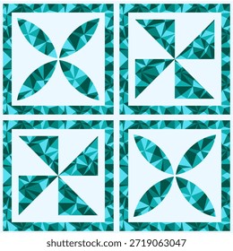 Mosaico de azulejos de cerámica sin patrón portugués, español, turco, indio, islámico, decoración árabe. Ilustración vectorial geométrica del ornamento