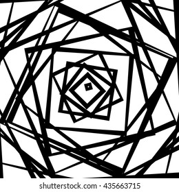 Mosaic of chaotic irregular, random squares. Repeatable background pattern. Rough abstract monochrome texture in black and white