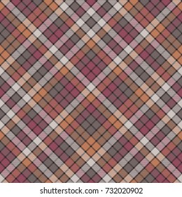 Mosaic check plaid fabric texture seamless pattern. Flat design. Vector illustration.