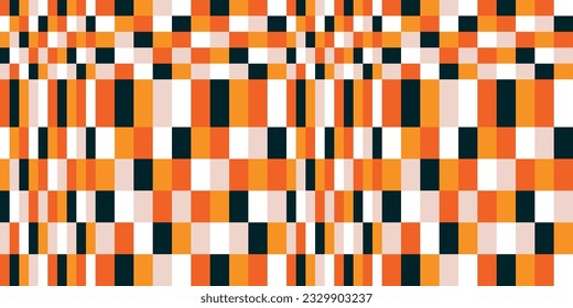 Mosaic checkerboard background from squares and rectangles. Vector repeating canvas from chess background.