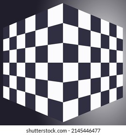 Patrón de tablero de ajedrez mosaico Isolación de la ilustración vectorial en blanco y negro sobre el fondo del gradiente