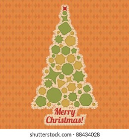 Mosaic Christmas Tree Greeting