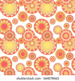 Mosaic circles seamless pattern