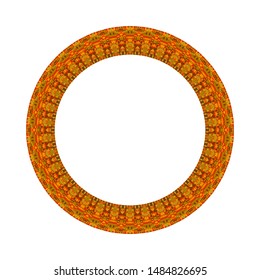 Mosaic circular border - colorful abstract ornamental geometrical vector design element with geometric shapes