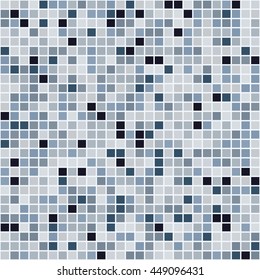 Mosaic color tiles texture vector pattern. Square pixel seamless background