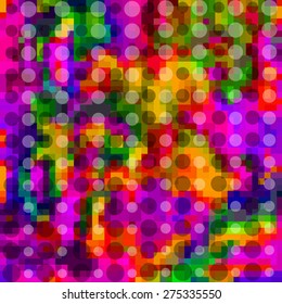 mosaic of colored squares and circles. Vector