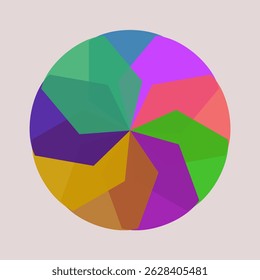 Mosaico colorido círculo con fondo gris