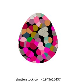 A Mosaic colorful Easter egg isolated on a white background