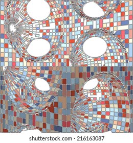 Mosaic Colorful Urban Geometric Structure Vector 205