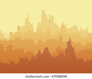 Mosaic composition of the city, the gradient effect.