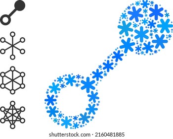 Mosaic connect icon is created for winter, New Year, Christmas. Connect icon mosaic is organized from light blue snow parts. Some bonus icons are added.