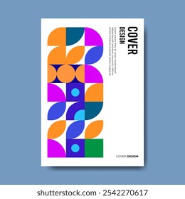 Design de capa de mosaico com estilo simples e moderno