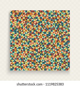 Mosaic. Cover design template. Colorful geometric vector illustration for design. Pattern for textile printing, packaging and wrapper.
