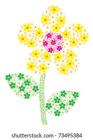 Mosaic Daisy made up of small daisies in vector format.