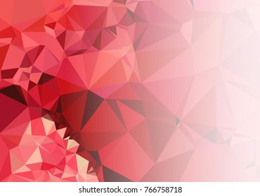 Mosaic decorative abstract background with a white side for text or photo. Vector clip art.