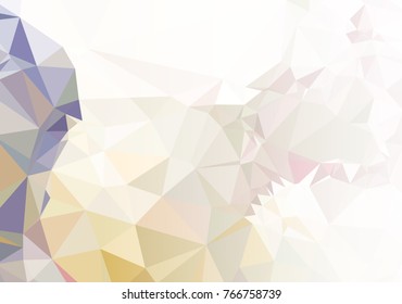 Mosaic decorative abstract background with a white side for text or photo. Vector clip art.