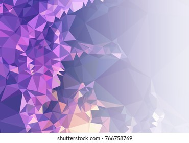 Mosaic decorative abstract background with a white side for text or photo. Vector clip art.