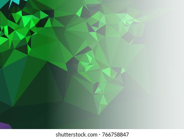 Mosaic decorative abstract background with a white side for text or photo. Vector clip art.