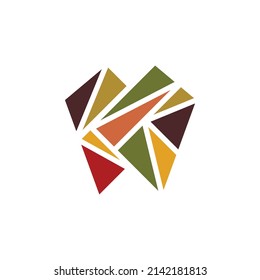 ilustración de diseño vectorial del logotipo dental de mosaico