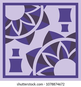 Mosaic Design, Mediterranean pattern purple ornament