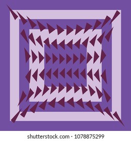 Mosaic Design, Mediterranean triangle shape pattern ornament on purple