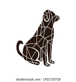 Mosaic dog logo design vector