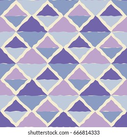 Mosaic of doodle triangles. Seamless abstract geometric pattern. Vector illustration. Textile rapport.