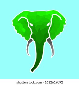 Mosaic elephant head logo/mascot design