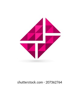 Mosaic e-mail envelope logo icon design template elements. Vector color sign.