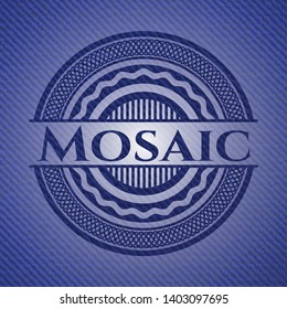 Mosaic emblem with jean background. Vector Illustration. Detailed.