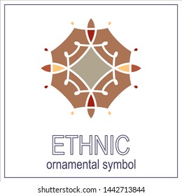 mosaic emblem. Vector sign with geometric ornament for interior and decor logo design