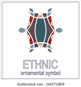 mosaic emblem. Vector sign with geometric ornament for interior and decor logo design