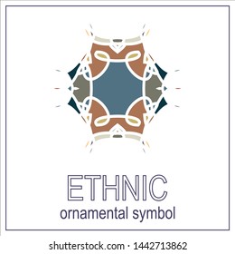 mosaic emblem. Vector sign with geometric ornament for interior and decor logo design