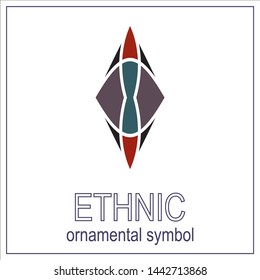 mosaic emblem. Vector sign with geometric ornament for interior and decor logo design